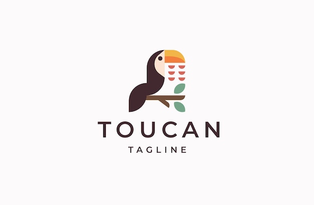 Toekan vogel logo pictogram ontwerp sjabloon platte vectorillustratie