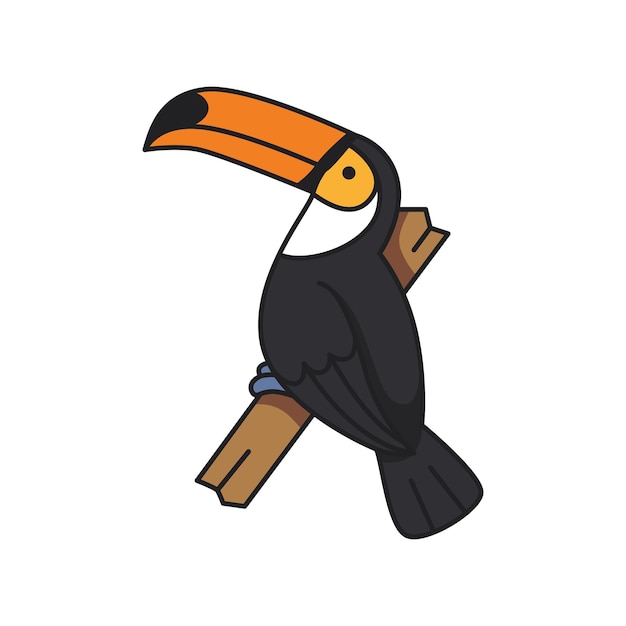 Vector toekanvogel pictogram cartoon toekanvogel vector pictogram voor webdesign