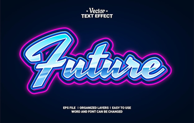 Vector toekomstig bewerkbaar vectorteksteffect