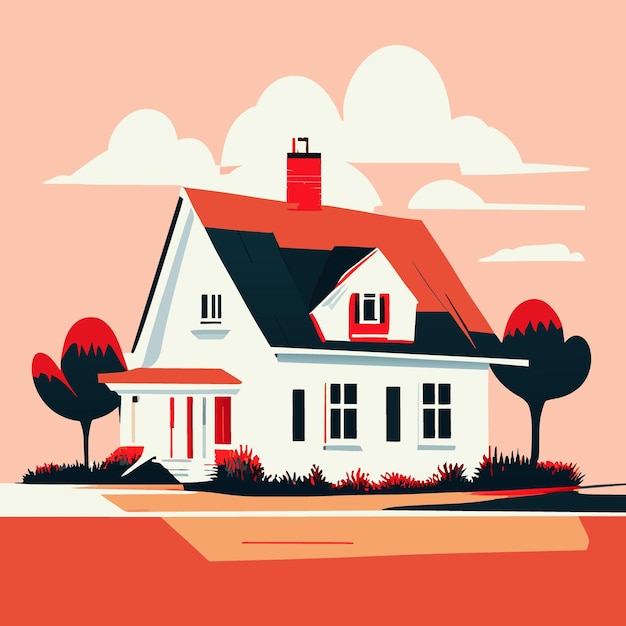 toekomstig huis vector illustratie plat