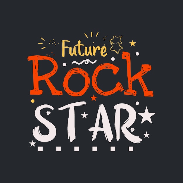 Toekomstig Rock Star-typografieontwerp voor t-shirt