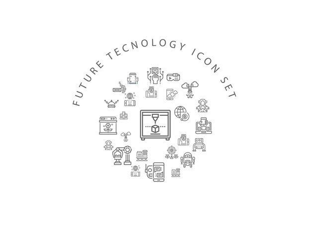 Toekomstige technologie pictogram decorontwerp