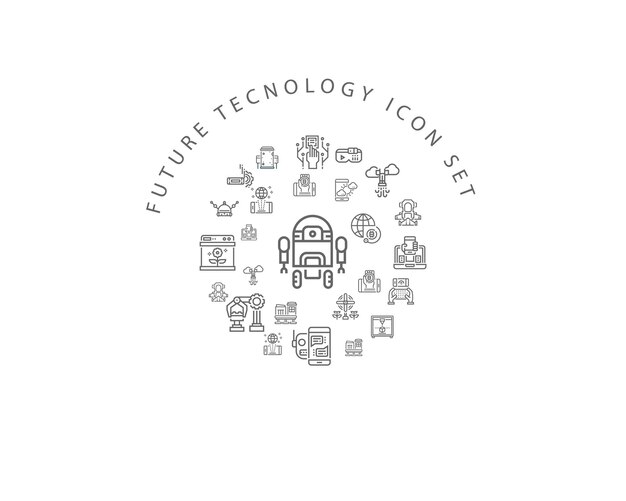 Toekomstige technologie pictogram decorontwerp