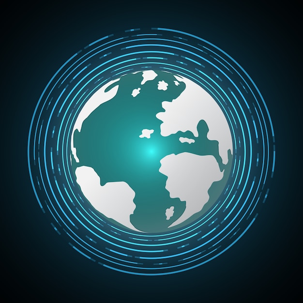 Toekomstige wereldbol cirkel achtergrond