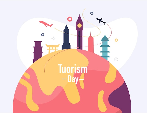 Toerisme dag illustratie vector ontwerp voor toerisme evenement vector