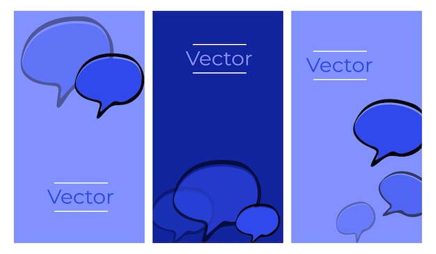 Toespraak bubble chat box schets vector set illustraties. Cartoon vraagelement