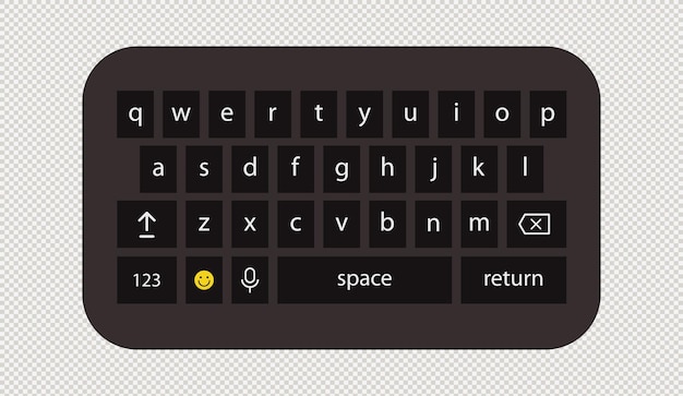 Toetsenbord donkere thema vector telefoon