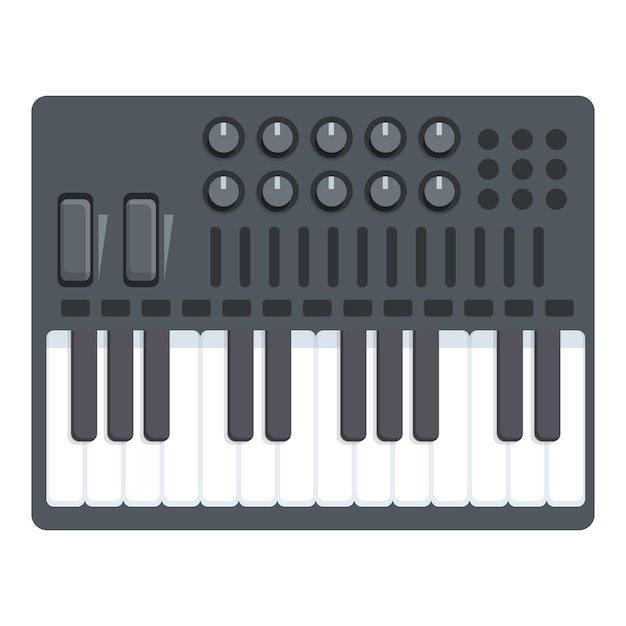 Toetsenbord synthesizer pictogram cartoon vector Acid dj Muziekpiano