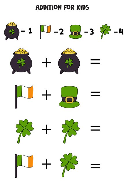 Toevoeging voor kinderen met saint patrick day-symbolen