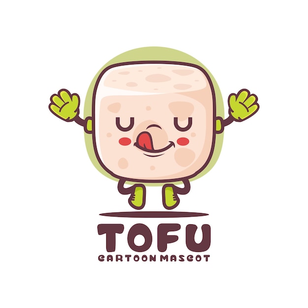 Tofu cartoon mascotte voedsel vectorillustratie