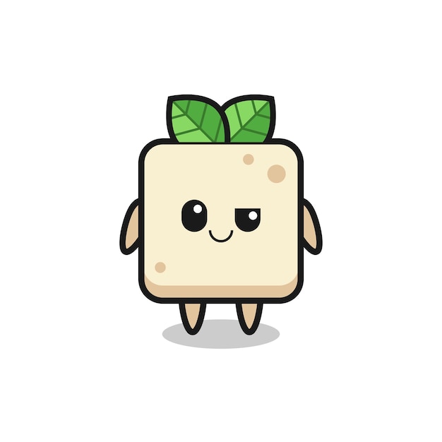 Vector tofu cartoon with an arrogant expression , cute style design for t shirt, sticker, logo element