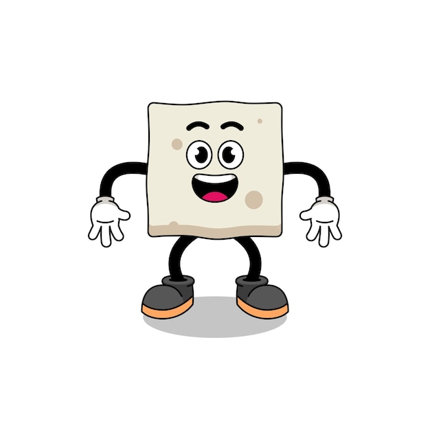 Tofu cartoon with surprised gesture character design