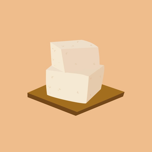 Tofu of chinese cuisine illustration vector stock