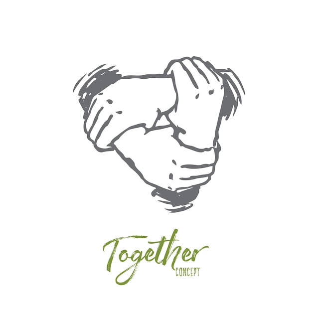 Together illustration in hand drawn