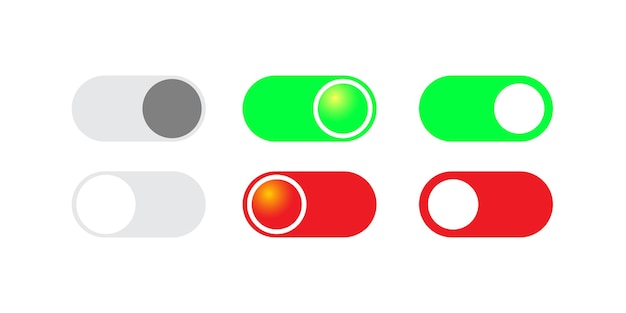 toggle switch button for mobile app vector on isolated white background