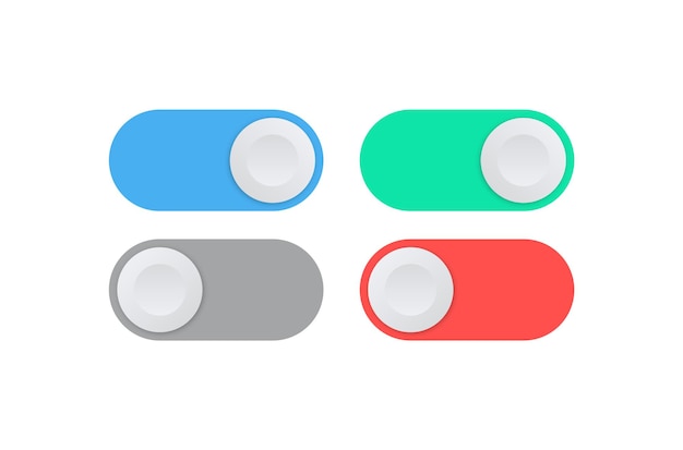 Vector toggle switch buttons on and off icon