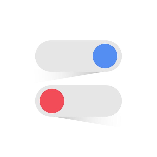 Toggle switch buttons Switch toggle buttons ON OFF Vector illustration