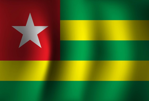 Togo Flag Background Waving 3D National Banner Wallpaper