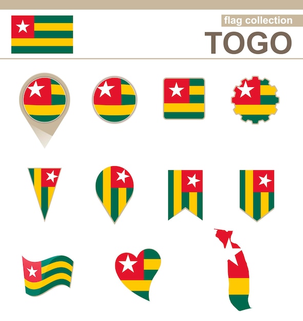 Vettore togo flag collection, 12 versioni