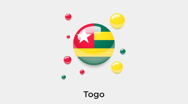 トーゴ フラグの光沢のある泡のアイコン ベクトル図