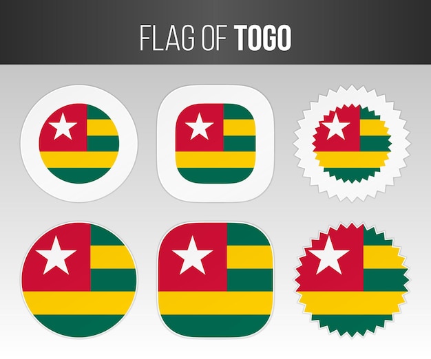 Togo flag labels badges and stickers Illustration flags of Togo isolated