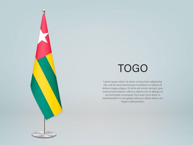 Togo hanging flag on stand Template forconference banner