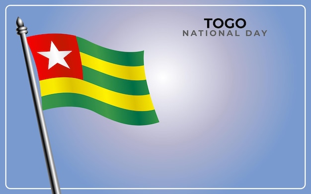 Togo nationale vlag geïsoleerd op achtergrond met kleurovergang
