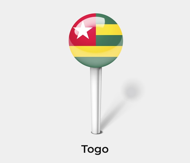 Togo push pin for map vector illustration