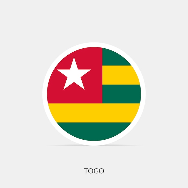 Togo round flag icon with shadow