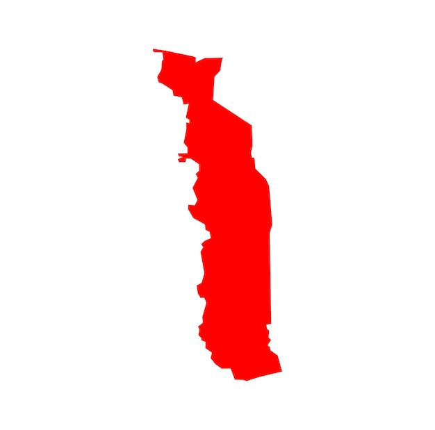 Togo vector map in red color