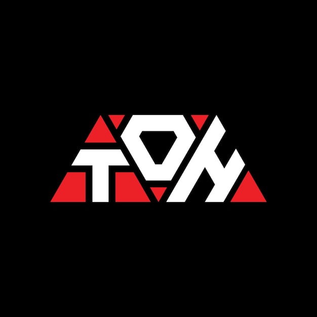 Vector toh triangle letter logo design with triangle shape toh triangle logo design monogram toh triangle vector logo template with red color toh triangular logo simple elegant and luxurious logo toh