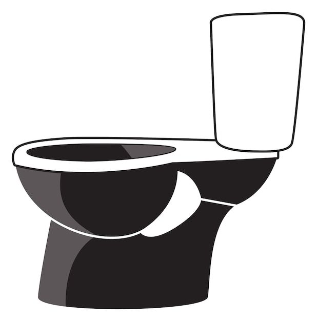 Toilet basin black icon Wc symbol Sanitary room sign isolated on white background