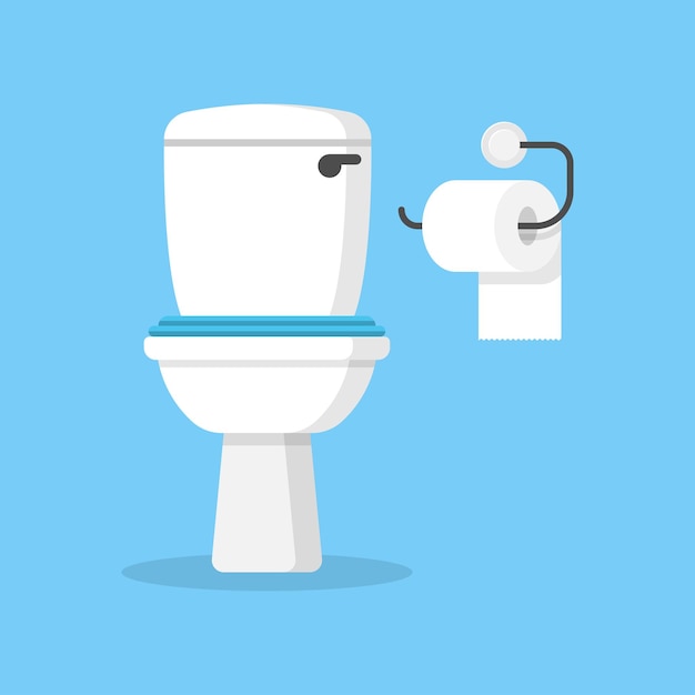 Toilet bowl icon in flat style