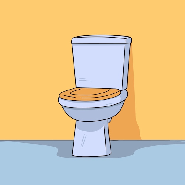 Toilet bowl Simple flat cartoon vector illustration