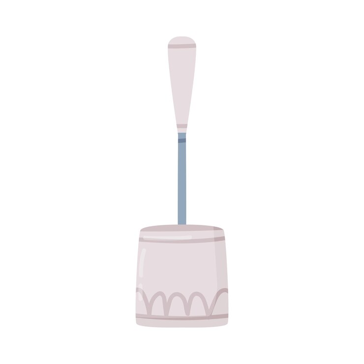 Vector toilet brush as tool for cleaning toilet bowl isolated on white background vector illustration