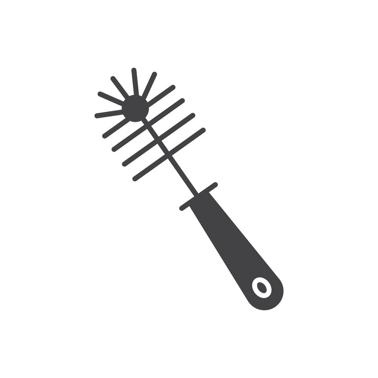 Vector toilet brush icon simple thin line flat symbol
