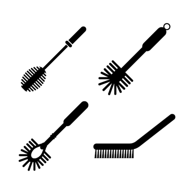 Toilet brush iconlogo illustration design template