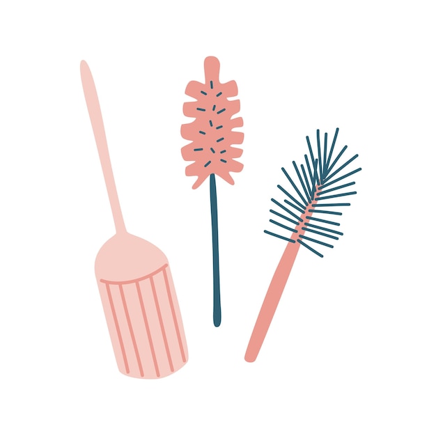 Toilet brushes Vector cartoon elements