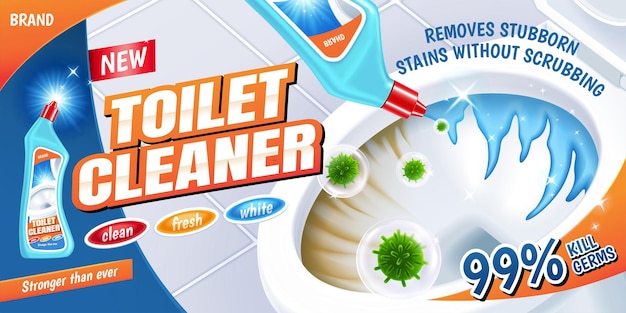 Vector toilet cleaner banner ads