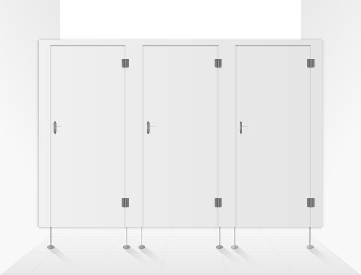 Vector toilet doors white for male and female genders vector.