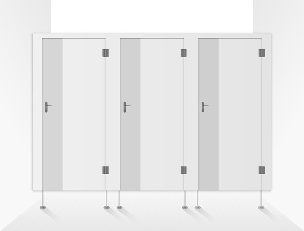 Toilet doors white for male and female genders vector.