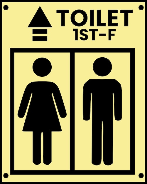 Toilet first floor sign