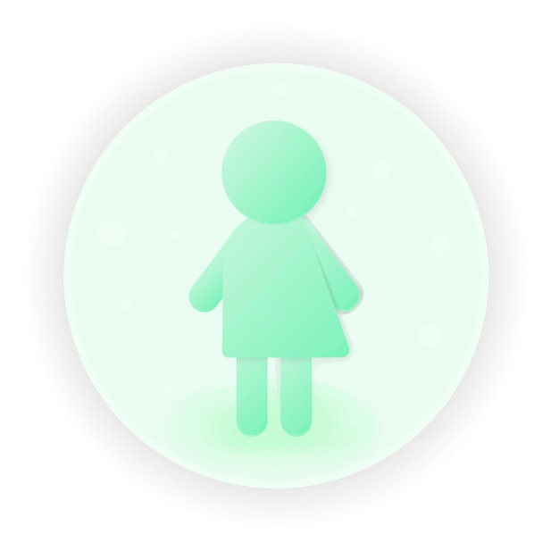 Toilet icon for transgender people in 3d gradient volumetric style