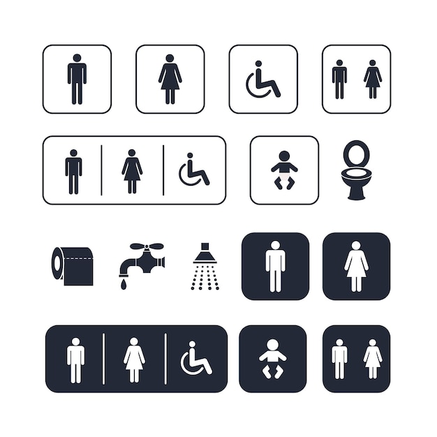 Toilet icon wc icon set vector