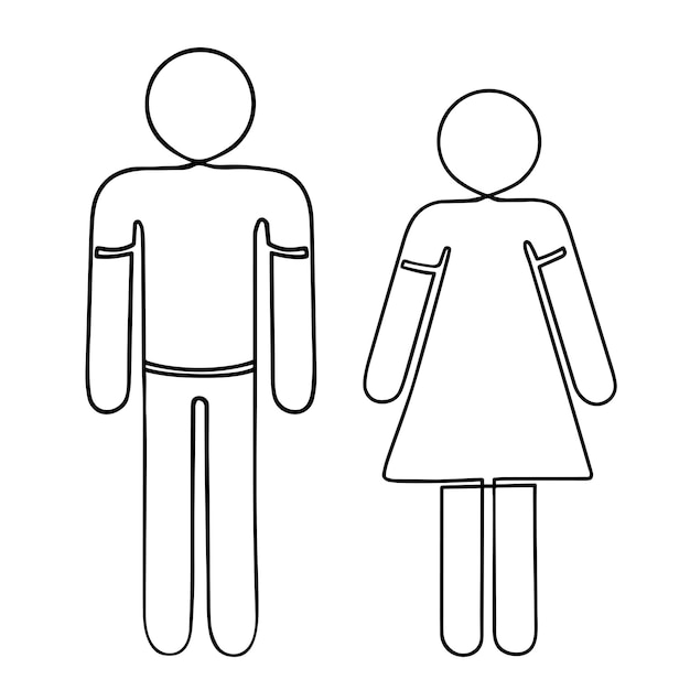 Набор иконок туалетной линии WC знак Мужчины женщины знаки Векторная графика