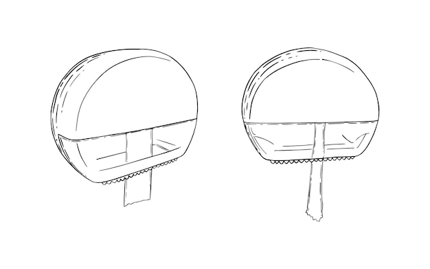 トイレット ペーパー ホルダー セット閉じた線形漫画の塗り絵