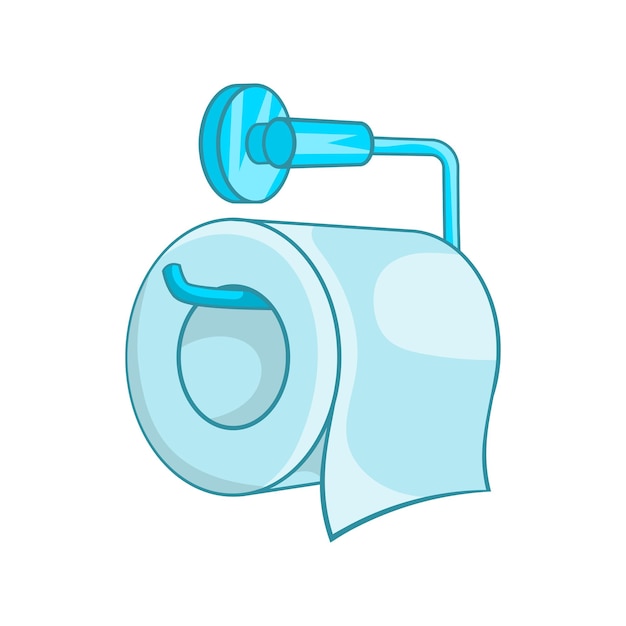 Toilet paper icon in cartoon style on a white background