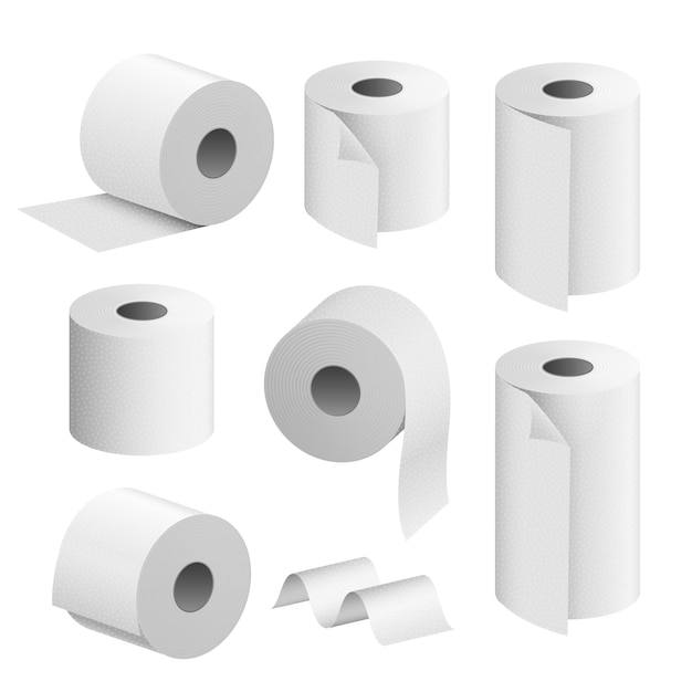 Vector toilet paper roll set