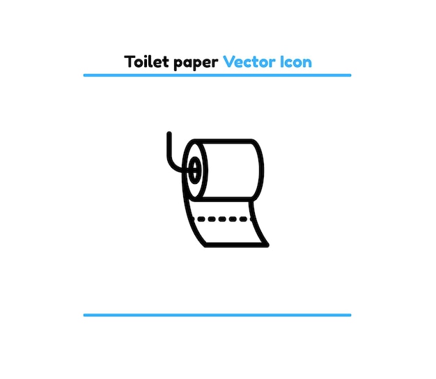 Иллюстрация векторного контура туалетной бумаги Значок туалетной бумаги