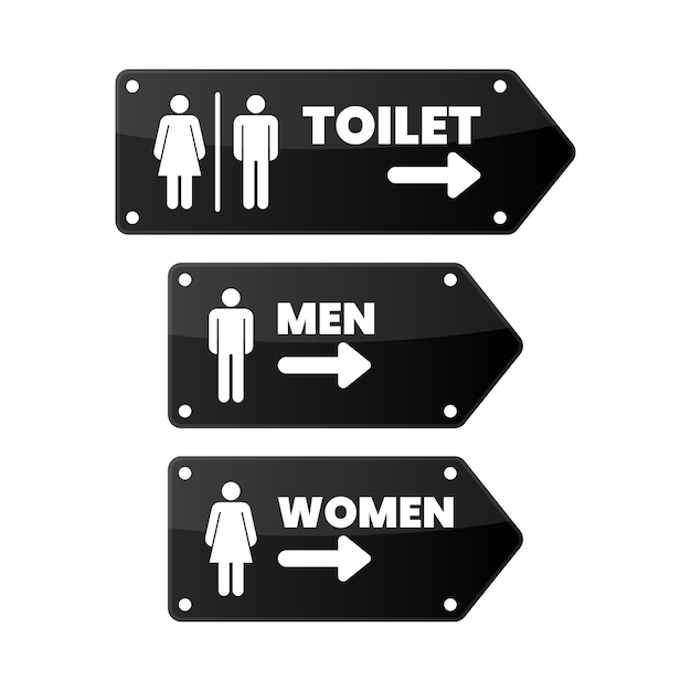 Toilet or restroom signage